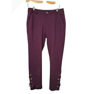 Michael Kors Womens Lace-Up Hem Burgundy Pants 6 Capsule Office Siren Academia